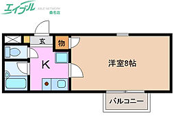 プロミネント川越富洲原 1Kの間取図画像