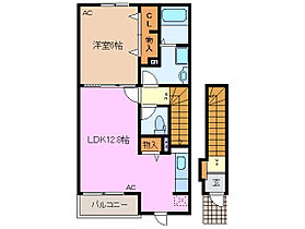 ルーチェ 203 ｜ 三重県桑名市大字蓮花寺（賃貸アパート1LDK・2階・49.14㎡） その2