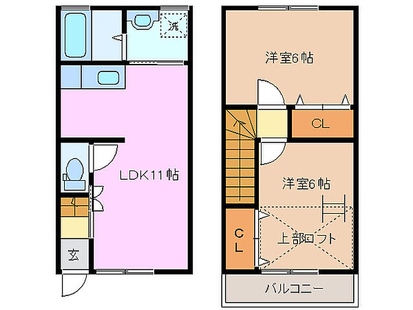 メゾネ・ヨーワ 3｜三重県桑名市柳原(賃貸テラスハウス2LDK・1階・51.84㎡)の写真 その2