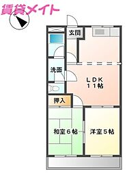 イーストバレー 2LDKの間取図画像