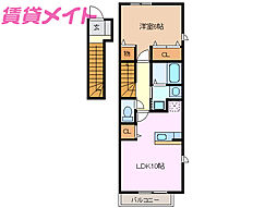 アーバンエスト 1LDKの間取図画像
