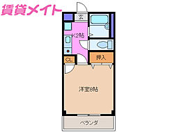 メゾンシグナス大安2 1Kの間取図画像