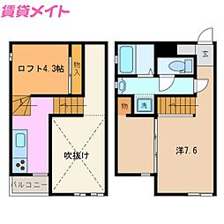 サンアリーナ桑名イースト 1Kの間取図画像