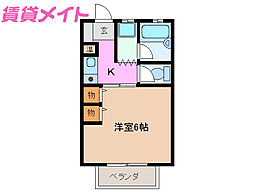 Moony野田 1Kの間取図画像