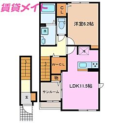 ラ・フォーレ七和 1LDKの間取図画像