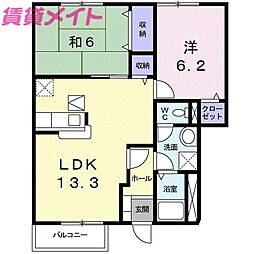 ユングフラウ 2LDKの間取図画像