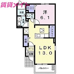 エスペランサ4 1LDKの間取図画像