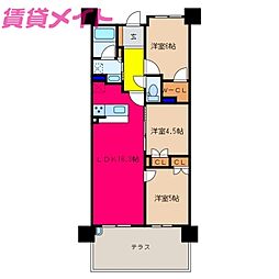 ライオンズ桑名駅前グランフォート 3LDKの間取図画像