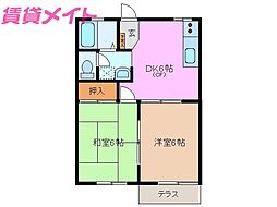 PAO 2DKの間取図画像