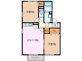 グラティチュード　E 202 ｜ 三重県四日市市大矢知町（賃貸アパート2LDK・2階・53.76㎡） その2