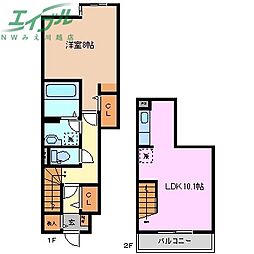 ルミナスＡ 1階1LDKの間取り