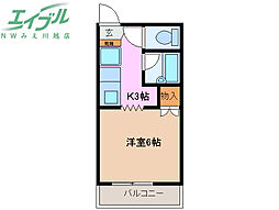 Ｓｕｒｐｌｕｓコスモス 1階1Kの間取り
