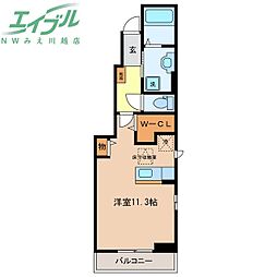オリヴェート　Ｂ 1階ワンルームの間取り
