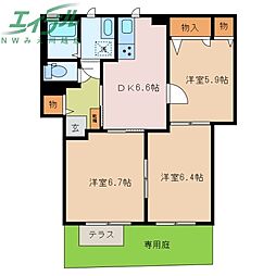 ミラソル　ドゥーエ　B棟 1階/-