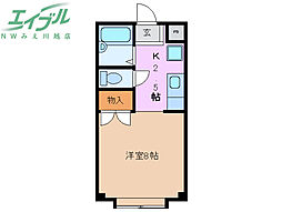 グリーンハウス 1Kの間取図画像