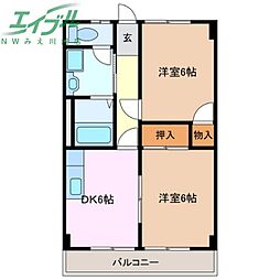 ライラック正和台B 2DKの間取図画像