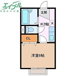 メゾン・アイリス 1Kの間取図画像