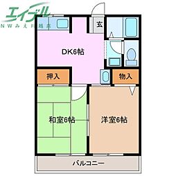 カルテット開栄 A棟 2階/-