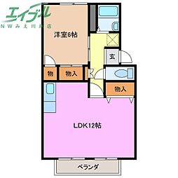 ミルキーハウス 1LDKの間取図画像