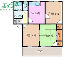 アメニティハウス 3DKの間取図画像