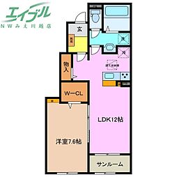 ベルフィオーレ 1LDKの間取図画像