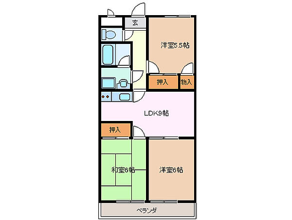 ファミール西浜田 南館 4C｜三重県四日市市西浜田町(賃貸マンション3LDK・4階・62.40㎡)の写真 その2