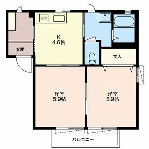 クアトロ 102｜三重県四日市市赤堀３丁目(賃貸アパート2K・1階・40.04㎡)の写真 その2