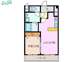 セカンド・アヴェニュー日永  ｜ 三重県四日市市日永2丁目（賃貸マンション1LDK・3階・32.40㎡） その2