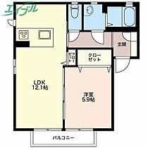 エスターテ  ｜ 三重県四日市市城西町（賃貸アパート1LDK・2階・43.75㎡） その2