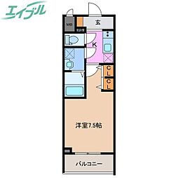 S-RESIDENCE四日市駅前couleur(クルール) 1Kの間取図画像