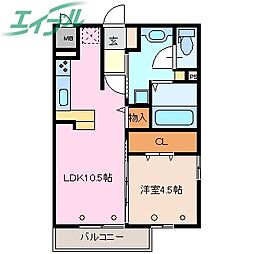 タウンコート堀木 2階/-