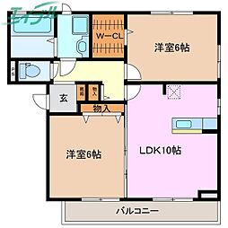 カーサフェリス 2LDKの間取図画像