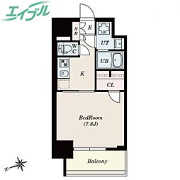 S-RESIDENCE四日市安島aloggio 1Kの間取図画像