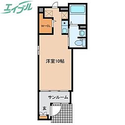 ルナルーチェ ワンルームの間取図画像