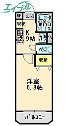 ユーミーマンション加藤B棟 1Kの間取図画像