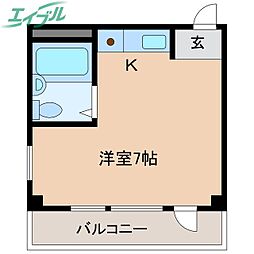 シティライフ四日市 ワンルームの間取図画像