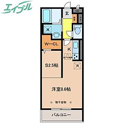 エスペランサS8 ワンルームの間取図画像