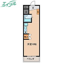 レジデンス昭和四日市 ワンルームの間取図画像