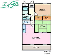 エレガントレーベンB 2LDKの間取図画像