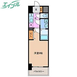 S-RESIDENCE四日市市堀木amante(アマンテ) 1Kの間取図画像