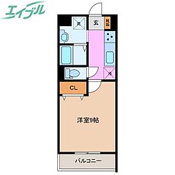 フィオレンティーナ四日市 1Kの間取図画像