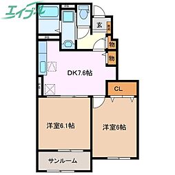 ヴィラージュ リジエールA 1階