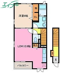 ウェストフィールド 1LDKの間取図画像