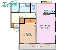 A-FLAT 1LDKの間取図画像