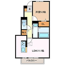 エスポワール 105 ｜ 三重県四日市市日永西１丁目（賃貸アパート1LDK・1階・42.55㎡） その2