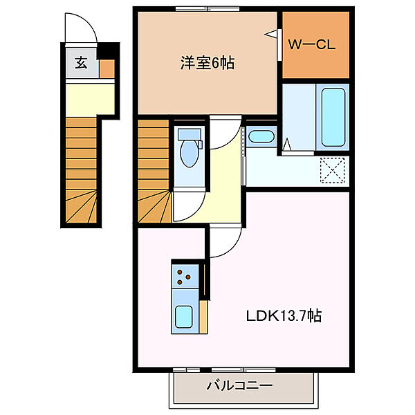 エスポワール 207｜三重県四日市市日永西１丁目(賃貸アパート1LDK・2階・55.30㎡)の写真 その1