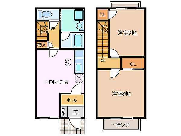 エスペランサハイツ八幡 A｜三重県四日市市西日野町(賃貸テラスハウス2LDK・1階・61.34㎡)の写真 その2