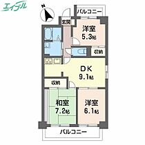 アーバンコア南浜田  ｜ 三重県四日市市南浜田町（賃貸マンション3DK・3階・60.16㎡） その2