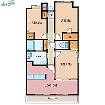 パレ久保田  ｜ 三重県四日市市久保田2丁目（賃貸マンション3LDK・5階・65.23㎡） その2