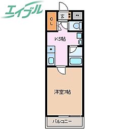 Ｔ’ｓ　Ｓｑｕａｒｅ 3階1Kの間取り